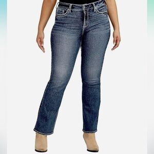 SILVER JEANS Women’s SUKI Stretch Bootcut Mid Rise Denim Jeans Plus Size 20w Nwt